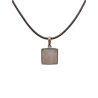 Pendentif Quartz Rose Carré Facetté Argent 925 sur Cordon Réglable