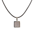 Pendentif Quartz Rose Carré Facetté Argent 925 sur Cordon Réglable