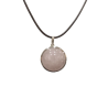 Pendentif Quartz Rose Rond 2cm de Diamètre Argent 925 sur Cordon Réglable