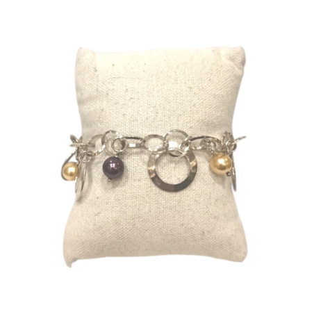 Bracelet Perles Breloques Argent 925