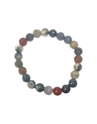 Bracelet Agate mousse Pierres Rondes Facettées 8mm