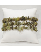 Bracelet Grenat vert  Baroque 19cm