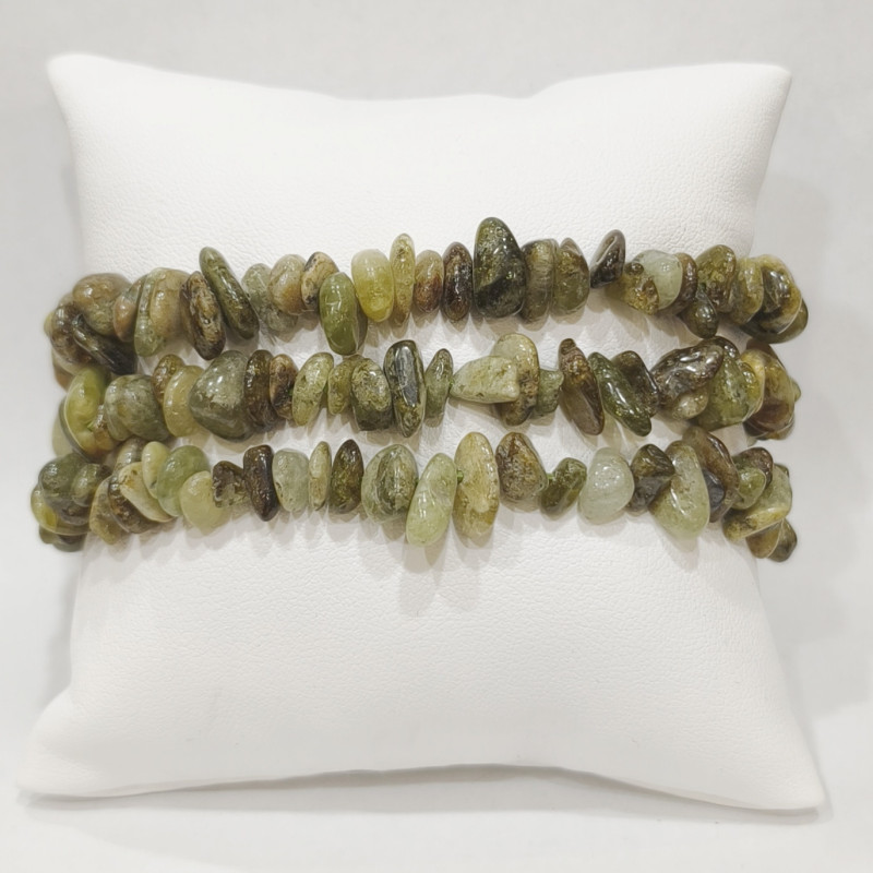 Bracelet Grenat vert  Baroque 19cm
