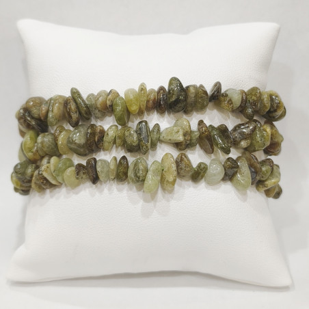 Bracelet Grenat vert  Baroque 19cm