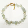 Bracelet Aigue Marine Baroque avec Fermoir Doré