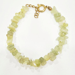 Bracelet Jade Baroque avec Fermoir Doré