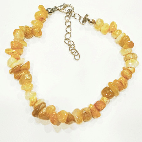 Bracelet Aventurine Orange avec Fermoir 17 + 6 cm