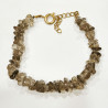Bracelet Quartz fumé Baroque avec Fermoir Doré
