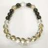 Bracelet Quartz Fumé et Hématite Pierres Rondes 8mm