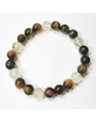Bracelet 3 Yeux Citrine Pierres Rondes 8mm