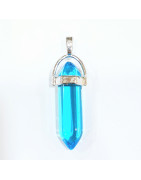Pendentif Verre de Murano Pointe Bleu Clair Transparent