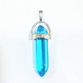 Pendentif Verre de Murano Pointe Bleu Clair Transparent