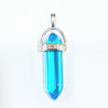Pendentif Verre de Murano Pointe Bleu Clair Transparent