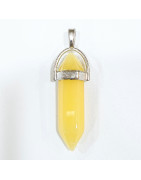 Pendentif Verre de Murano Pointe Jaune