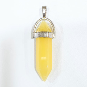 Pendentif Verre de Murano Pointe Jaune