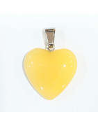 Pendentif Verre de Murano Cœur Jaune