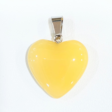 Pendentif Verre de Murano Cœur Jaune