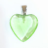 Pendentif Verre de Murano Cœur Vert Clair Transparent