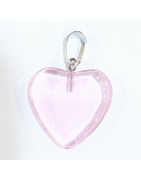 Pendentif Verre de Murano Cœur Rose Transparent