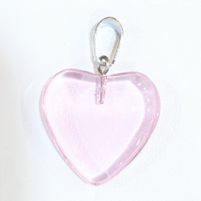 Pendentif Verre de Murano Cœur Rose Transparent
