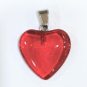 Pendentif Verre de Murano Cœur Rouge Transparent