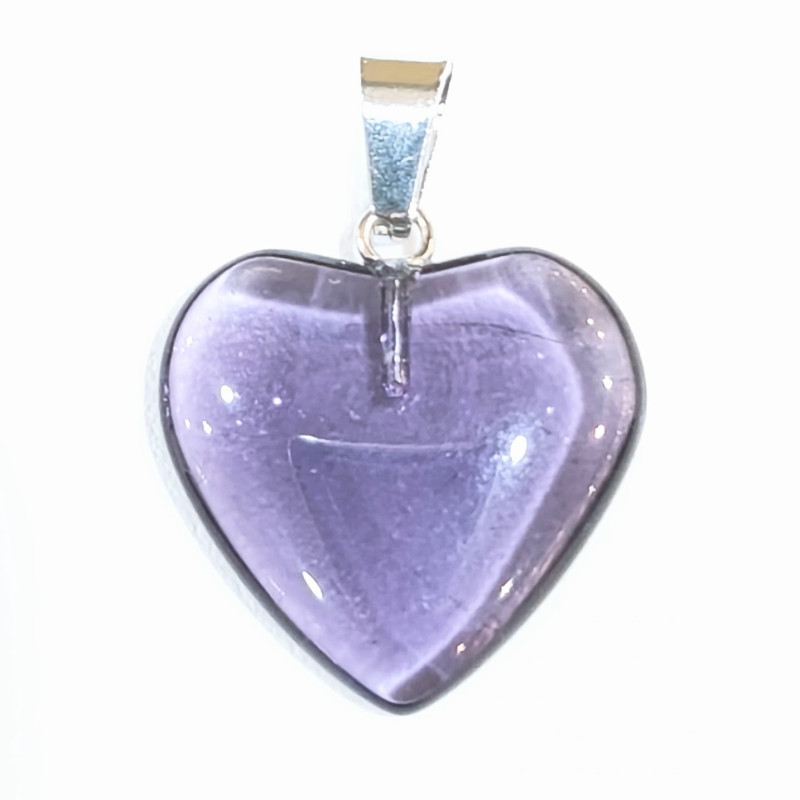 Pendentif Verre de Murano Cœur Violet Transparent