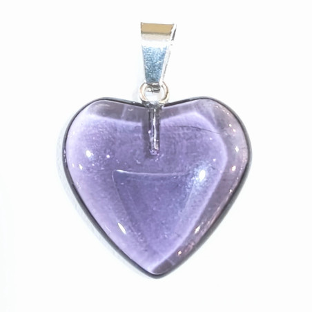 Pendentif Verre de Murano Cœur Violet Transparent