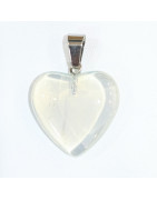 Pendentif Verre de Murano Cœur Opaline Transparent