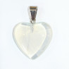 Pendentif Verre de Murano Cœur Opaline Transparent
