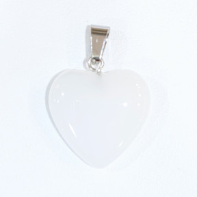 Pendentif Verre de Murano Cœur Blanc