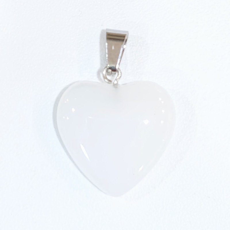 Pendentif Verre de Murano Cœur Blanc