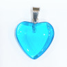 Pendentif Verre de Murano Cœur Bleu Clair Transparent