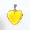 Pendentif Verre de Murano Cœur Jaune Transparent