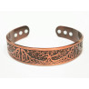 Bracelet Cuivre 6 aimants Arbre de Vie Triskèles et Nœuds Celtiques Ouverture 7 cm Largeur 1.5 cm