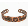 Bracelet Cuivre 6 aimants Arbre de Vie Triskèles Ouverture 7 cm Largeur 1.5 cm