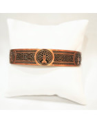Bracelet Cuivre 6 aimants Arbre de Vie Triskèles Ouverture 7 cm Largeur 1.5 cm