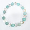 Bracelet Amazonite et Aqua Aura Pierres Rondes 8mm