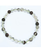 Bracelet Quartz Lodolite Pierres rondes 6mm (s)