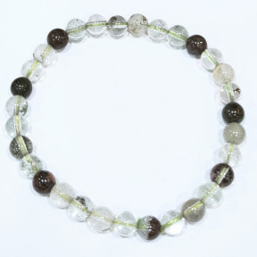 Bracelet Quartz Lodolite Pierres rondes 6mm (s)