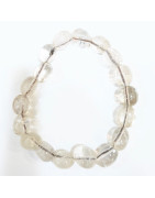 Bracelet Quartz Fumé Fantôme Pierres Roulées Forme Olive