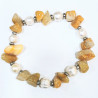 Bracelet Jade Miel Pierres Roulées et Perles d'Eau Douce