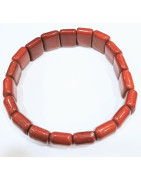 Bracelet Jaspe Rouge Plaques 14x10 mm