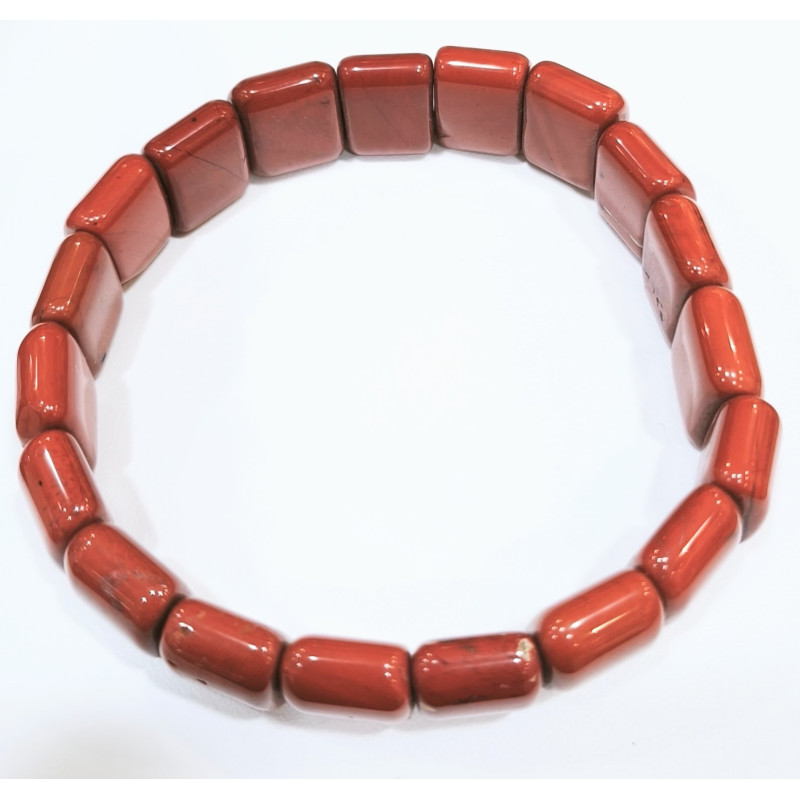 Bracelet Jaspe Rouge Plaques 14x10 mm