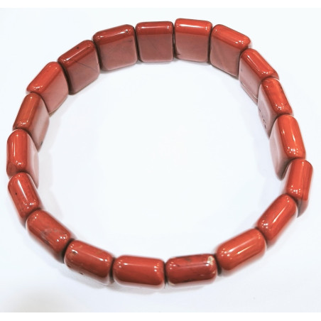 Bracelet Jaspe Rouge Plaques 14x10 mm
