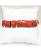 Bracelet Jaspe Rouge Plaques 14x10 mm