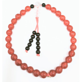 Bracelet Cornaline Onyx Cristal de Roche Type Mala Pierres Rondes 6mm