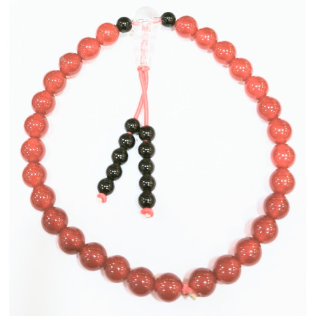 Bracelet Cornaline Onyx Cristal de Roche Type Mala Pierres Rondes 6mm
