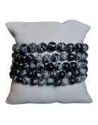 Bracelet Obsidienne Neige Pierre Rondes