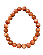 Bracelet Pierre de Soleil Reconstituée Facettée Pierres Rondes 8mm
