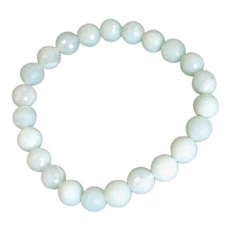 Bracelet Amazonite Pierre Rondes Facettées 8mm